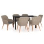 Juego de comedor para jardín 7 piezas con cojines marrón de , Conjuntos de jardín - Ref: Foro24-3099514, Precio: 869,59 €, De...