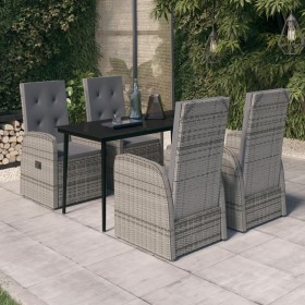 Juego de comedor de jardín 5 piezas con cojines gris de , Conjuntos de jardín - Ref: Foro24-3099487, Precio: 785,77 €, Descue...