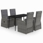 Juego de comedor de jardín 5 piezas con cojines gris de , Conjuntos de jardín - Ref: Foro24-3099487, Precio: 785,77 €, Descue...