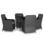 Juego de comedor de jardín 5 piezas con cojines negro de , Conjuntos de jardín - Ref: Foro24-3099542, Precio: 628,76 €, Descu...