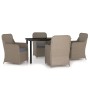 Juego de comedor de jardín 5 piezas con cojines marrón de , Conjuntos de jardín - Ref: Foro24-3099537, Precio: 754,13 €, Desc...