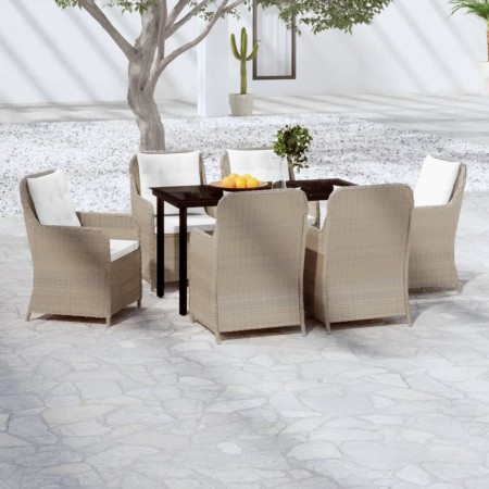 Juego de comedor de jardín 7 piezas marrón de , Conjuntos de jardín - Ref: Foro24-3099556, Precio: 1,00 €, Descuento: %