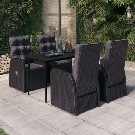 Juego de comedor de jardín 5 piezas con cojines negro de , Conjuntos de jardín - Ref: Foro24-3099493, Precio: 791,18 €, Descu...
