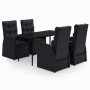 Juego de comedor de jardín 5 piezas con cojines negro de , Conjuntos de jardín - Ref: Foro24-3099493, Precio: 791,18 €, Descu...