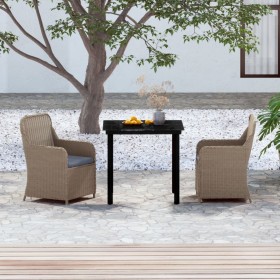 Juego de comedor de jardín 3 piezas con cojines marrón de , Conjuntos de jardín - Ref: Foro24-3099535, Precio: 409,03 €, Desc...