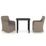 Juego de comedor de jardín 3 piezas con cojines marrón de , Conjuntos de jardín - Ref: Foro24-3099535, Precio: 409,03 €, Desc...