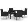 Juego de comedor para jardín 5 piezas negro de , Conjuntos de jardín - Ref: Foro24-3099633, Precio: 373,07 €, Descuento: %