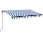 Toldo manual retráctil con LED azul y blanco 350x250 cm de vidaXL, Toldos - Ref: Foro24-3069081, Precio: 452,58 €, Descuento: %