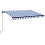 Toldo manual retráctil con LED azul y blanco 350x250 cm de vidaXL, Toldos - Ref: Foro24-3069081, Precio: 417,72 €, Descuento: %