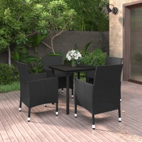Set comedor de jardín 5 pzas y cojines ratán sintético y vidrio de , Conjuntos de jardín - Ref: Foro24-3099686, Precio: 366,9...