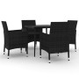 Set comedor de jardín 5 pzas y cojines ratán sintético y vidrio de , Conjuntos de jardín - Ref: Foro24-3099734, Precio: 380,7...