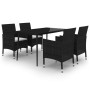 Set comedor de jardín 5 pzas y cojines ratán sintético y vidrio de , Conjuntos de jardín - Ref: Foro24-3099729, Precio: 355,0...