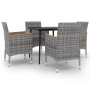 Set comedor de jardín 5 pzas y cojines ratán sintético y vidrio de , Conjuntos de jardín - Ref: Foro24-3099788, Precio: 439,1...