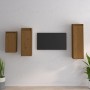 Muebles para TV 3 piezas madera maciza de pino marrón miel de , Muebles TV - Ref: Foro24-3100162, Precio: 136,56 €, Descuento: %
