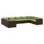 Set muebles de jardín 9 piezas y cojines ratán sintético marrón de , Conjuntos de jardín - Ref: Foro24-3101972, Precio: 1,00 ...