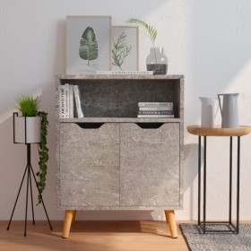 Aparador de madera de ingeniería gris hormigón 60x30x72 cm de vidaXL, Aparadores - Ref: Foro24-326826, Precio: 65,04 €, Descu...