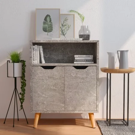 Aparador de madera de ingeniería gris hormigón 60x30x72 cm de vidaXL, Aparadores - Ref: Foro24-326826, Precio: 64,15 €, Descu...