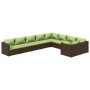 Set muebles de jardín 9 piezas y cojines ratán sintético marrón de , Conjuntos de jardín - Ref: Foro24-3102764, Precio: 1,00 ...