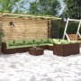 Set muebles de jardín 10 pzas y cojines ratán sintético marrón de , Conjuntos de jardín - Ref: Foro24-3102772, Precio: 1,00 €...