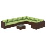 Set muebles de jardín 10 pzas y cojines ratán sintético marrón de , Conjuntos de jardín - Ref: Foro24-3102772, Precio: 1,00 €...