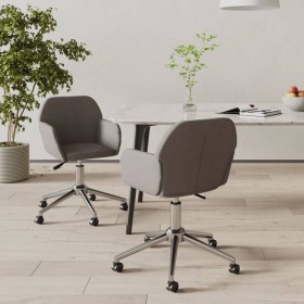 Sillas de comedor giratorias 2 unidades tela gris oscuro de , Sillas de comedor - Ref: Foro24-3103087, Precio: 168,98 €, Desc...