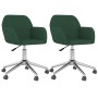Sillas de comedor giratorias 2 unidades tela verde oscuro de , Sillas de comedor - Ref: Foro24-3103091, Precio: 168,49 €, Des...