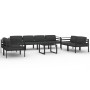Set muebles de jardín 9 pzas y cojines aluminio gris antracita de , Conjuntos de jardín - Ref: Foro24-3107799, Precio: 1,00 €...
