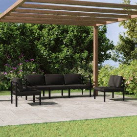 Set muebles de jardín 5 pzas y cojines aluminio gris antracita de , Conjuntos de jardín - Ref: Foro24-3107790, Precio: 817,40...