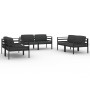 Set muebles de jardín 6 pzas y cojines aluminio gris antracita de , Conjuntos de jardín - Ref: Foro24-3107800, Precio: 919,20...