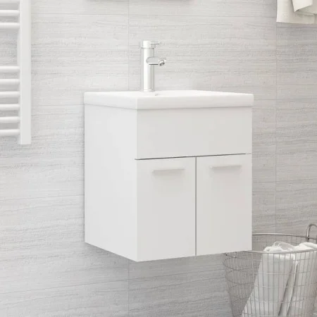 Mueble con lavabo blanco madera contrachapada de vidaXL, Tocadores de baño - Ref: Foro24-3071261, Precio: 154,44 €, Descuento: %