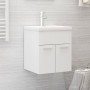 Mueble con lavabo blanco madera contrachapada de vidaXL, Tocadores de baño - Ref: Foro24-3071261, Precio: 164,02 €, Descuento: %