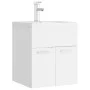 Mueble con lavabo blanco madera contrachapada de vidaXL, Tocadores de baño - Ref: Foro24-3071261, Precio: 154,44 €, Descuento: %