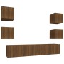 Set de muebles para TV 6 pzas madera contrachapada roble marrón de , Muebles TV - Ref: Foro24-3114261, Precio: 153,21 €, Desc...