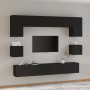 Set de muebles para TV 8 piezas madera contrachapada negro de , Muebles TV - Ref: Foro24-3114415, Precio: 300,61 €, Descuento: %