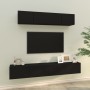 Set de muebles para TV 4 piezas madera contrachapada negro de , Muebles TV - Ref: Foro24-3114527, Precio: 164,09 €, Descuento: %