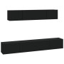 Set de muebles para TV 4 piezas madera contrachapada negro de , Muebles TV - Ref: Foro24-3114527, Precio: 164,09 €, Descuento: %