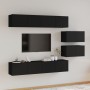 Set de muebles para TV 6 piezas madera contrachapada negro de , Muebles TV - Ref: Foro24-3114599, Precio: 253,92 €, Descuento: %