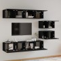 Set de muebles para TV 6 piezas madera contrachapada negro de , Muebles TV - Ref: Foro24-3114599, Precio: 253,92 €, Descuento: %