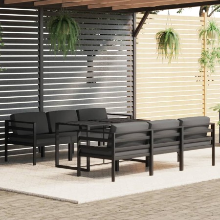 Set muebles de jardín 7 pzas y cojines aluminio gris antracita de , Conjuntos de jardín - Ref: Foro24-3115923, Precio: 1,00 €...