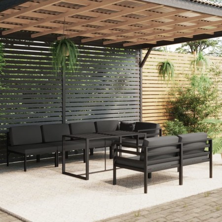 Set muebles de jardín 8 pzas y cojines aluminio gris antracita de , Conjuntos de jardín - Ref: Foro24-3115928, Precio: 1,00 €...