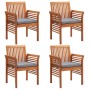 Sillas de jardín con cojines 4 unidades madera maciza de acacia de , Sillas de jardín - Ref: Foro24-3120452, Precio: 427,88 €...