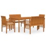 Set comedor de jardín 5 pzas y cojines madera maciza de acacia de , Conjuntos de jardín - Ref: Foro24-3120459, Precio: 730,46...