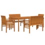 Set comedor de jardín 5 pzas y cojines madera maciza de acacia de , Conjuntos de jardín - Ref: Foro24-3120459, Precio: 730,46...