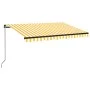 Toldo retráctil manual amarillo y blanco 350x250 cm de vidaXL, Toldos - Ref: Foro24-3069078, Precio: 255,66 €, Descuento: %