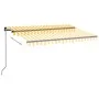 Toldo retráctil manual amarillo y blanco 350x250 cm de vidaXL, Toldos - Ref: Foro24-3069078, Precio: 255,66 €, Descuento: %