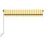 Toldo retráctil manual amarillo y blanco 350x250 cm de vidaXL, Toldos - Ref: Foro24-3069078, Precio: 255,66 €, Descuento: %