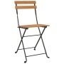 Sillas cafetería plegables 6 uds acero y madera maciza de teca de , Sillas de jardín - Ref: Foro24-3152110, Precio: 246,04 €,...
