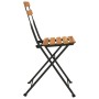 Sillas cafetería plegables 6 uds acero y madera maciza de teca de , Sillas de jardín - Ref: Foro24-3152110, Precio: 246,04 €,...