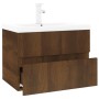 Mueble de baño con lavabo madera contrachapada marrón roble de , Tocadores de baño - Ref: Foro24-3152869, Precio: 159,89 €, D...