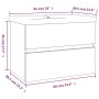 Mueble de baño con lavabo madera contrachapada marrón roble de , Tocadores de baño - Ref: Foro24-3152869, Precio: 159,89 €, D...
